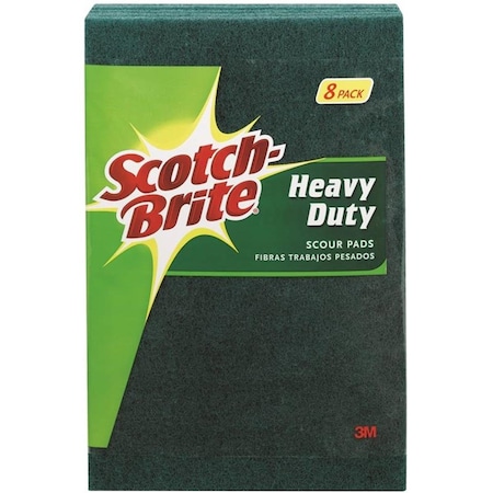 Heavy Duty Rectangle Scouring Pad, 6 X 3.85 In. - Synthetic Fiber, Green